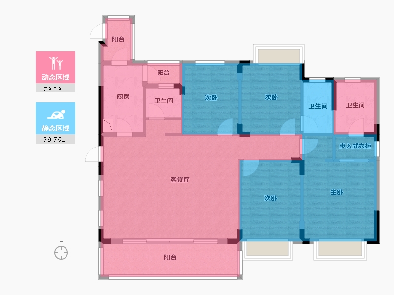 广西壮族自治区-南宁市-嘉和城塞纳北岸-125.98-户型库-动静分区