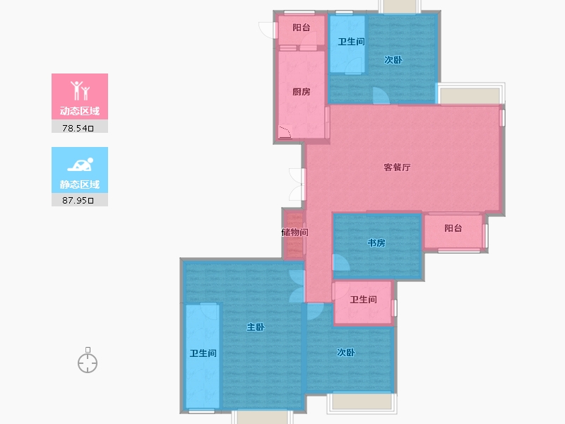 山东省-青岛市-晓港名城-150.66-户型库-动静分区