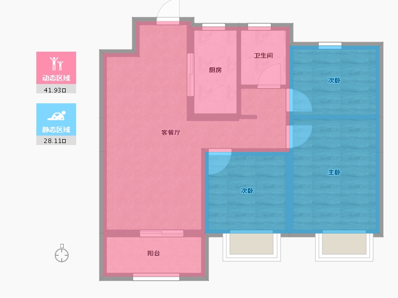 山东省-济南市-银丰玖玺城-61.66-户型库-动静分区