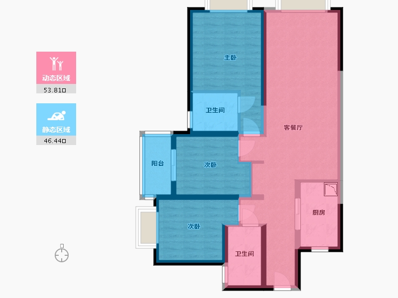 云南省-昆明市-中骏天誉-88.52-户型库-动静分区