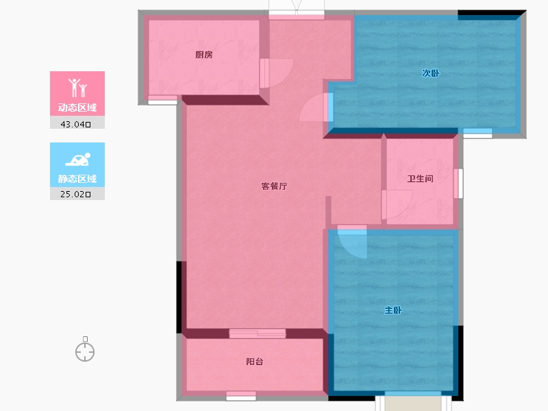 河南省-郑州市-明天香槟花园-60.00-户型库-动静分区