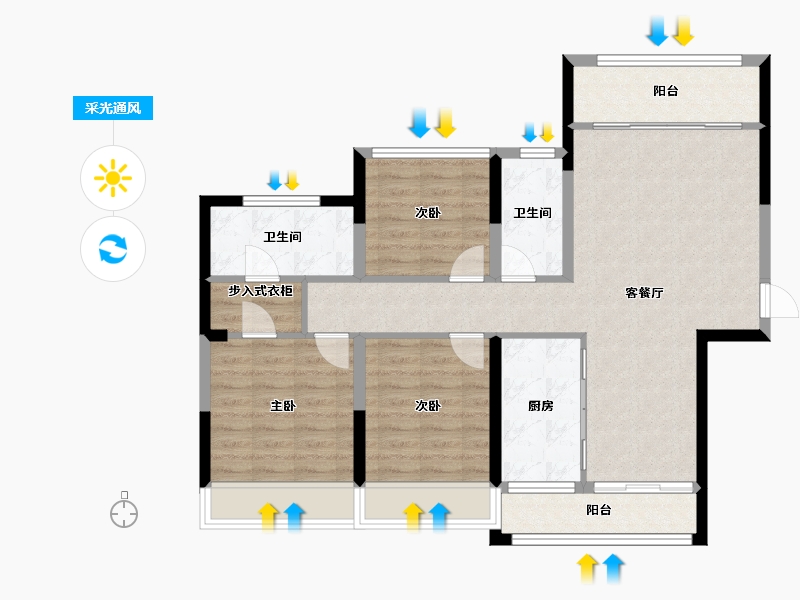 湖南省-常德市-诚信・枫林逸景-94.36-户型库-采光通风