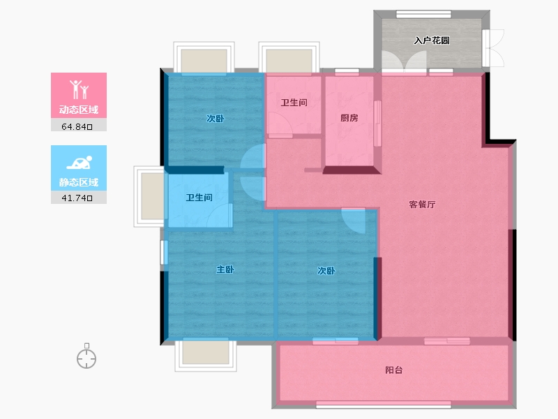 江苏省-南通市-沪润金域蓝湾-102.00-户型库-动静分区