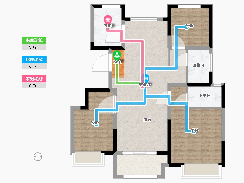 北京-北京市-雅居乐津侨国际小镇-92.00-户型库-动静线