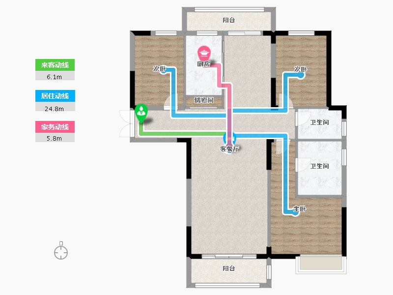 江苏省-镇江市-文昌雅苑-121.64-户型库-动静线