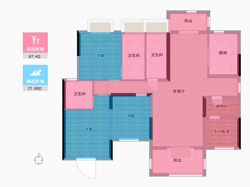 广东省-清远市-景业雍景园-109.21-户型库-动静分区