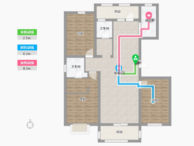 吉林省-长春市-新星宇和源 5期-107.11-户型库-动静线