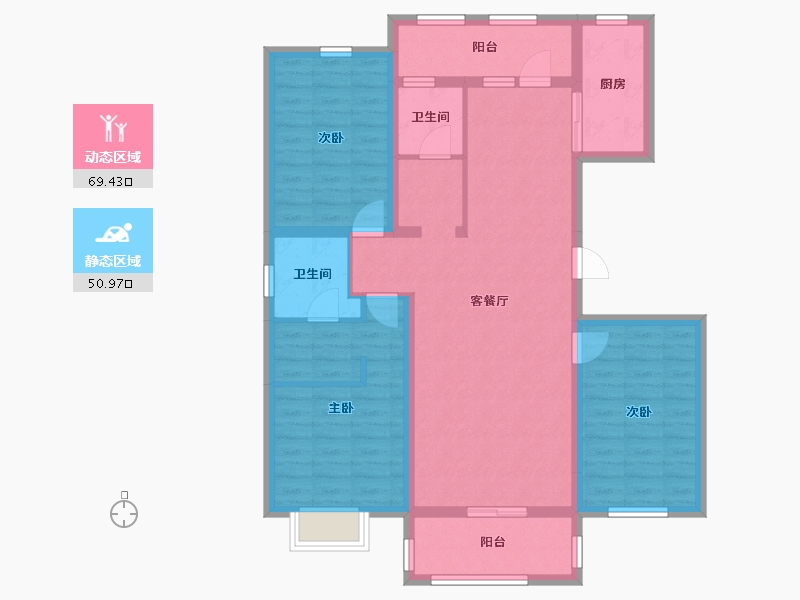 吉林省-长春市-新星宇和源 5期-107.11-户型库-动静分区