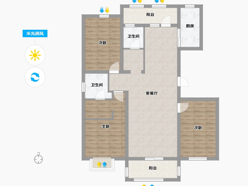 吉林省-长春市-新星宇和源 5期-107.11-户型库-采光通风