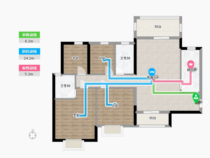 重庆-重庆市-恒大绿岛新城F区-105.31-户型库-动静线