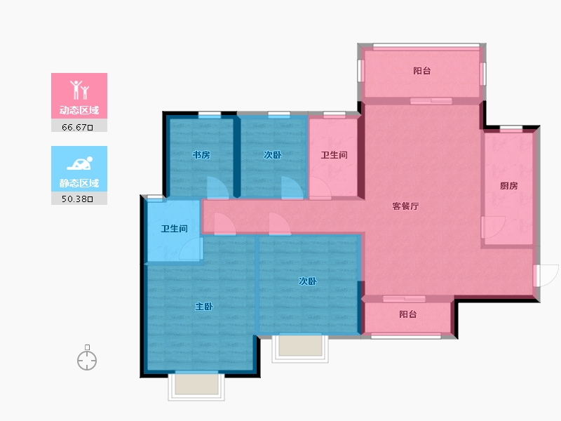 重庆-重庆市-恒大绿岛新城F区-105.31-户型库-动静分区