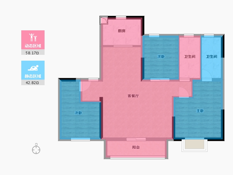 天津-天津市-中建壹方九里-90.22-户型库-动静分区