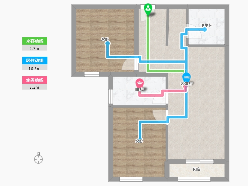 北京-北京市-槐新雅筑-58.86-户型库-动静线