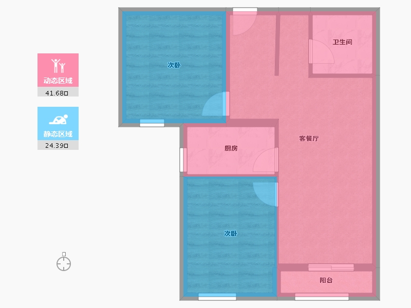 北京-北京市-槐新雅筑-58.86-户型库-动静分区