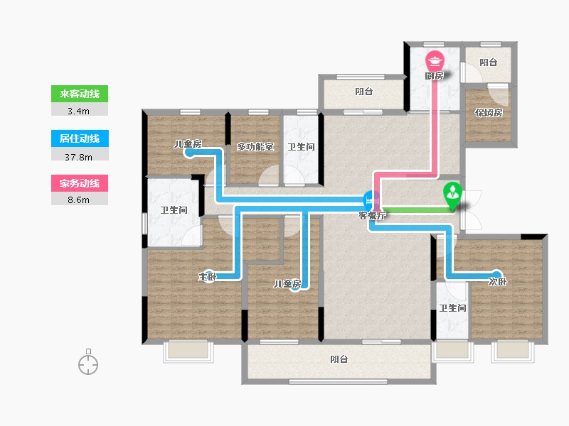 浙江省-宁波市-碧桂园都荟名邸-189.01-户型库-动静线