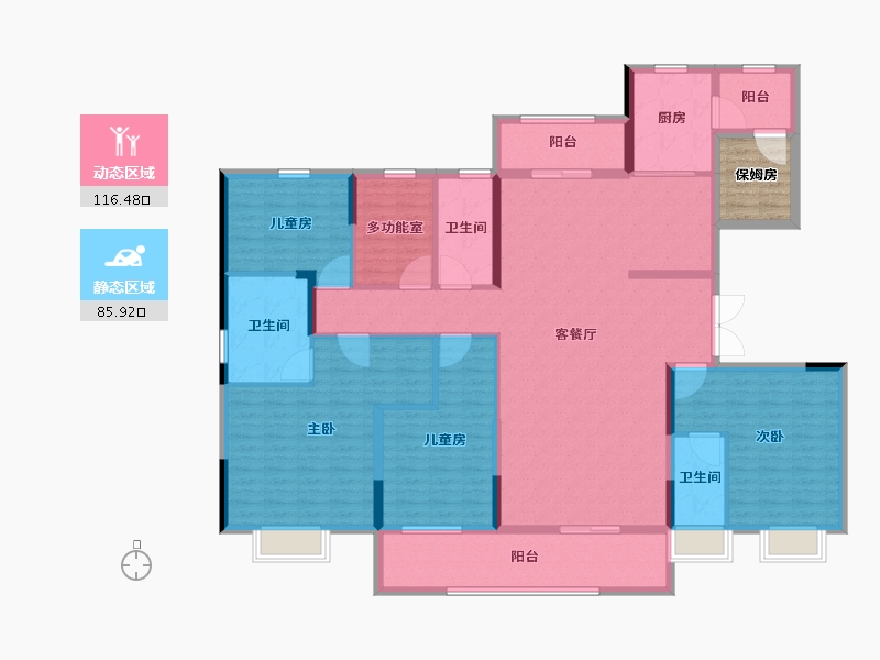 浙江省-宁波市-碧桂园都荟名邸-189.01-户型库-动静分区