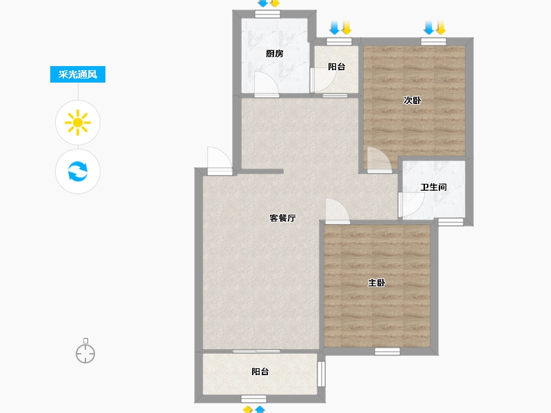 上海-上海市-晨星小区-74.07-户型库-采光通风