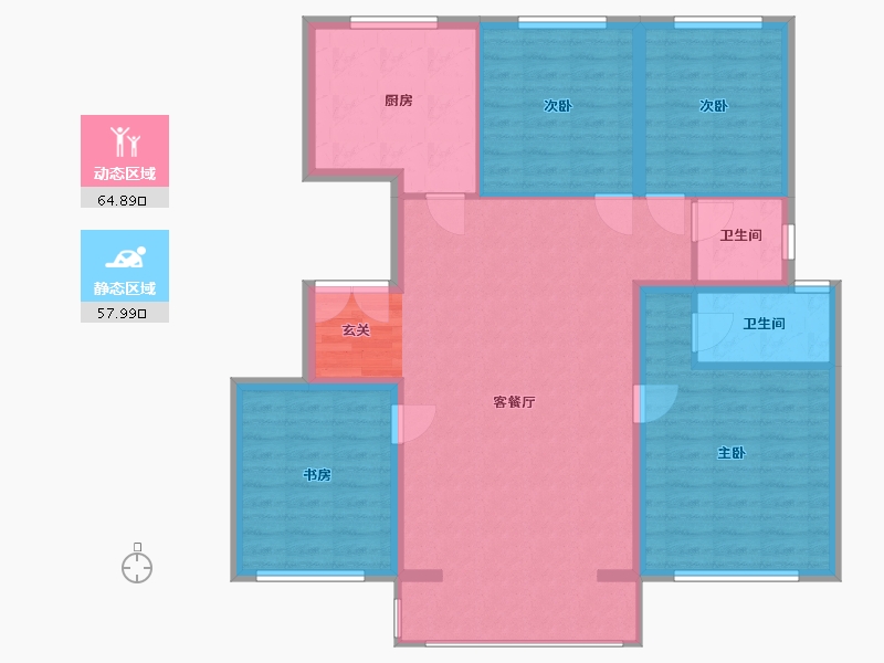 北京-北京市-葛洲坝北京紫郡兰园-111.66-户型库-动静分区