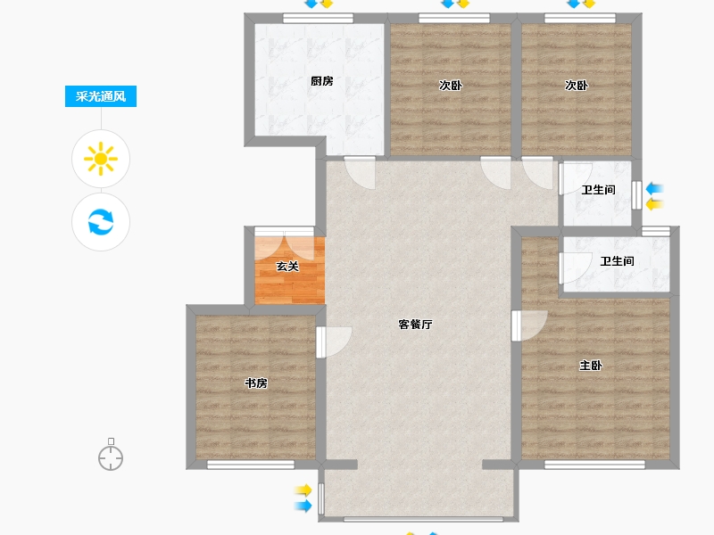 北京-北京市-葛洲坝北京紫郡兰园-111.66-户型库-采光通风