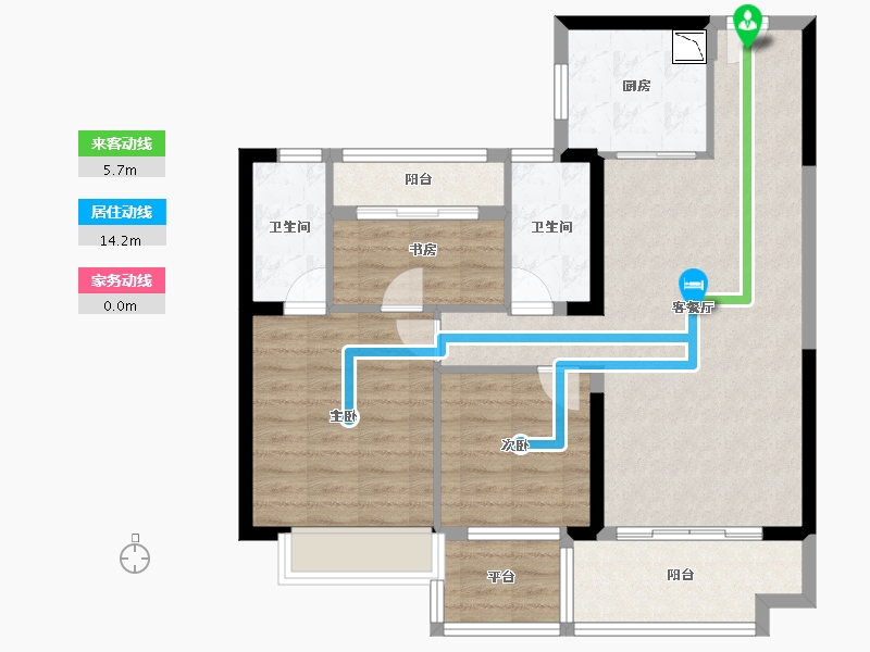 湖南省-常德市-常德碧桂园翘楚棠-89.06-户型库-动静线