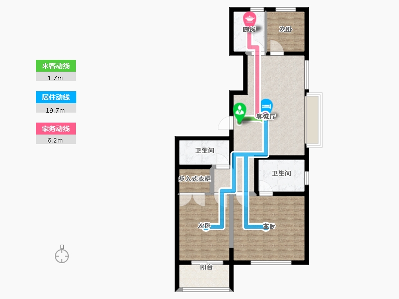 山东省-烟台市-悦岛蓝湾-92.80-户型库-动静线