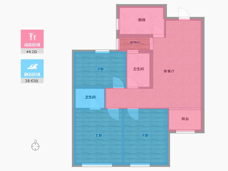 山东省-烟台市-盛福苑-74.40-户型库-动静分区