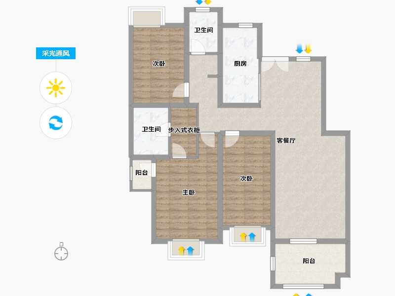 江西省-上饶市-嘉怡华府-104.00-户型库-采光通风