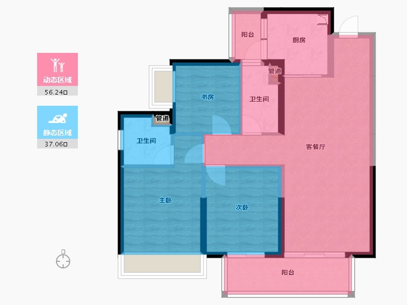 广西壮族自治区-南宁市-奥园瀚林誉江府-83.27-户型库-动静分区