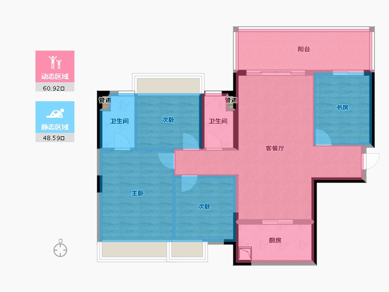 广西壮族自治区-南宁市-奥园瀚林誉江府-98.94-户型库-动静分区