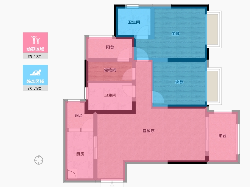 重庆-重庆市-江山樾-84.00-户型库-动静分区