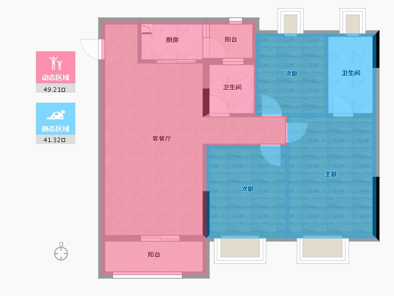 四川省-成都市-龙光玖龙府-81.09-户型库-动静分区