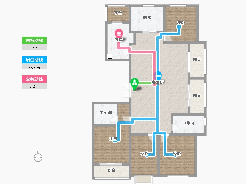 浙江省-宁波市-峙山庄园-160.19-户型库-动静线