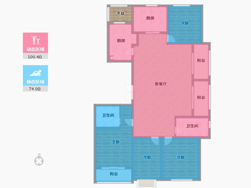 浙江省-宁波市-峙山庄园-160.19-户型库-动静分区