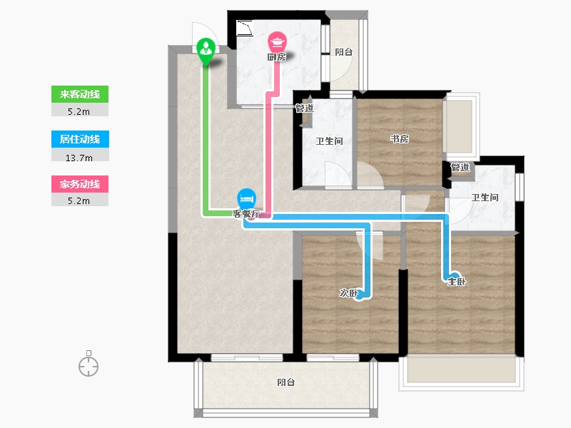 广西壮族自治区-南宁市-奥园瀚林誉江府-80.63-户型库-动静线