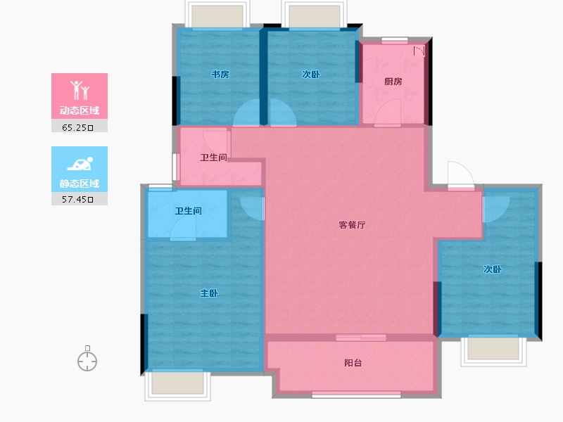 江苏省-南通市-万科翡翠甲第-111.10-户型库-动静分区