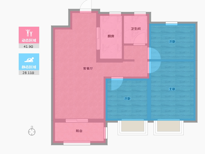 山东省-济南市-银丰玖玺城-61.61-户型库-动静分区