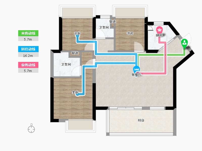 广西壮族自治区-南宁市-奥园瀚林誉江府-77.52-户型库-动静线