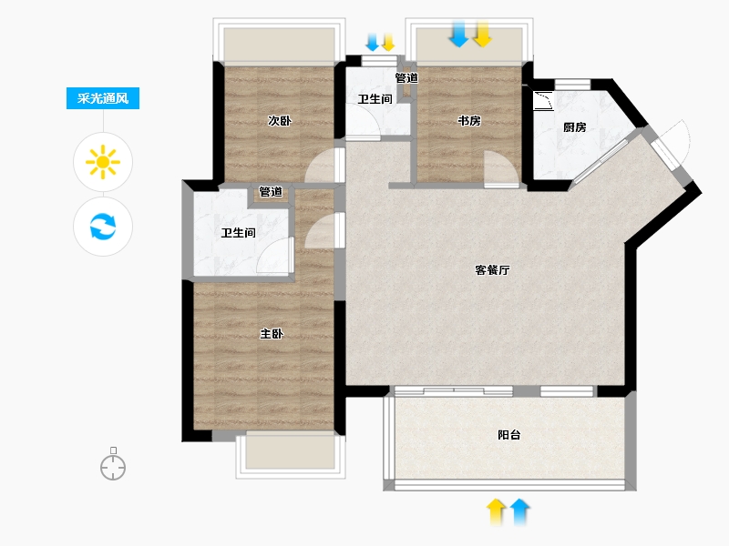 广西壮族自治区-南宁市-奥园瀚林誉江府-77.52-户型库-采光通风