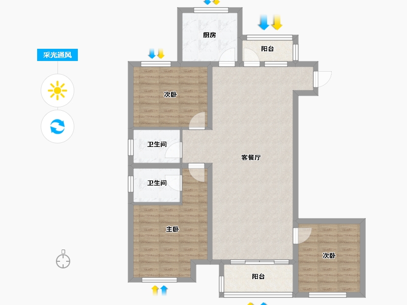 江西省-宜春市-学府明珠-100.54-户型库-采光通风