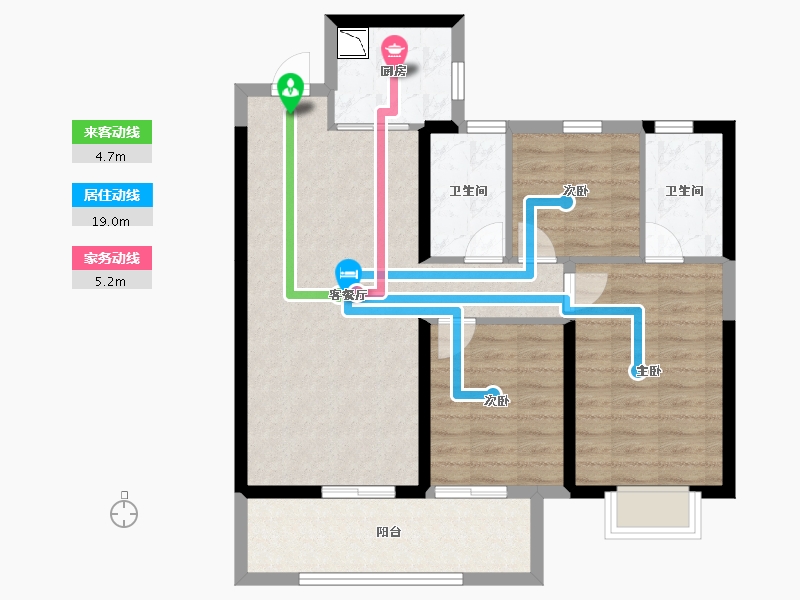 陕西省-西安市-金地中心风华-84.48-户型库-动静线