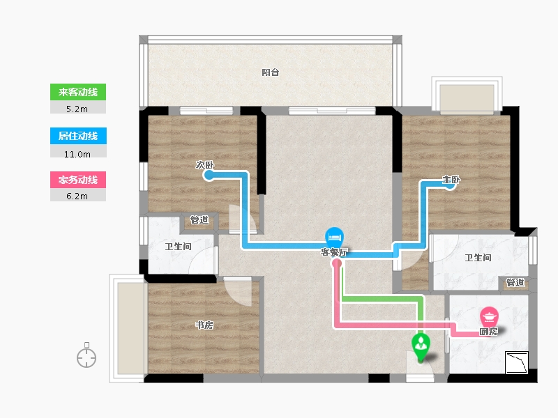 广西壮族自治区-南宁市-奥园瀚林誉江府-84.34-户型库-动静线