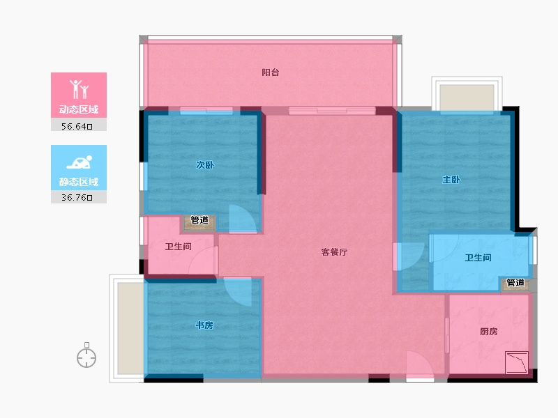 广西壮族自治区-南宁市-奥园瀚林誉江府-84.34-户型库-动静分区