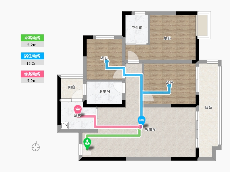 重庆-重庆市-中建瑾和城-87.74-户型库-动静线