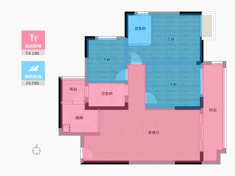 重庆-重庆市-中建瑾和城-87.74-户型库-动静分区