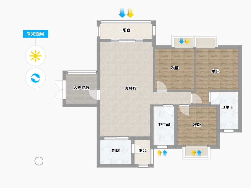 贵州省-贵阳市-和谐水乡-97.63-户型库-采光通风