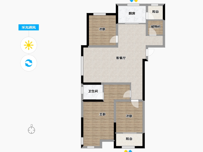 山东省-菏泽市-皇家学府-110.00-户型库-采光通风