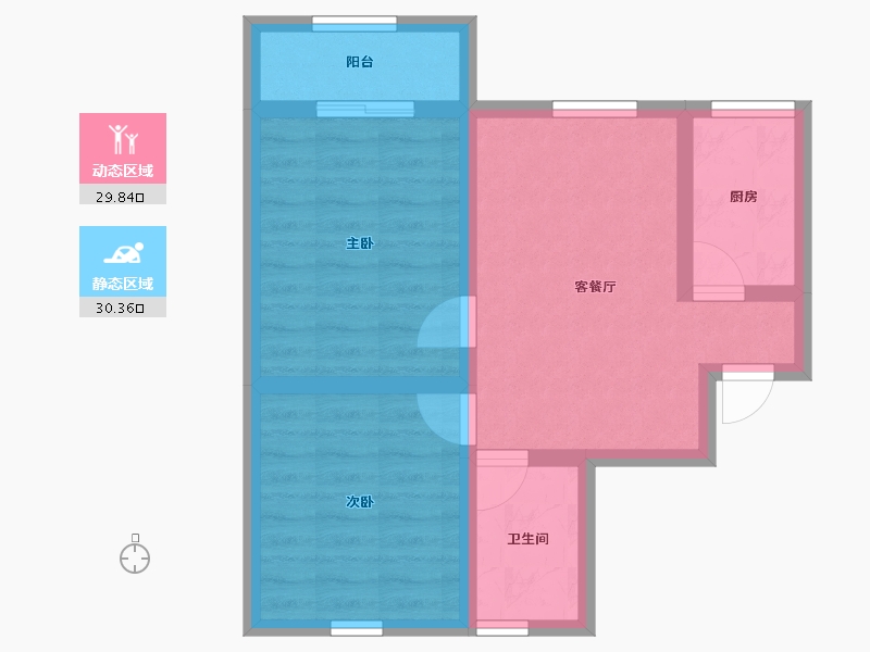 广东省-广州市-广州从化街口上城湾畔住宅区-52.63-户型库-动静分区