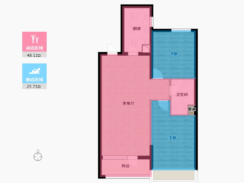 山东省-烟台市-大商烟台城市乐园-65.60-户型库-动静分区