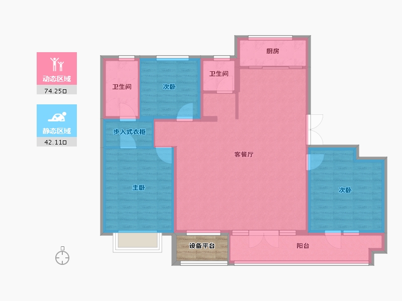 山东省-烟台市-一格里小区-108.10-户型库-动静分区