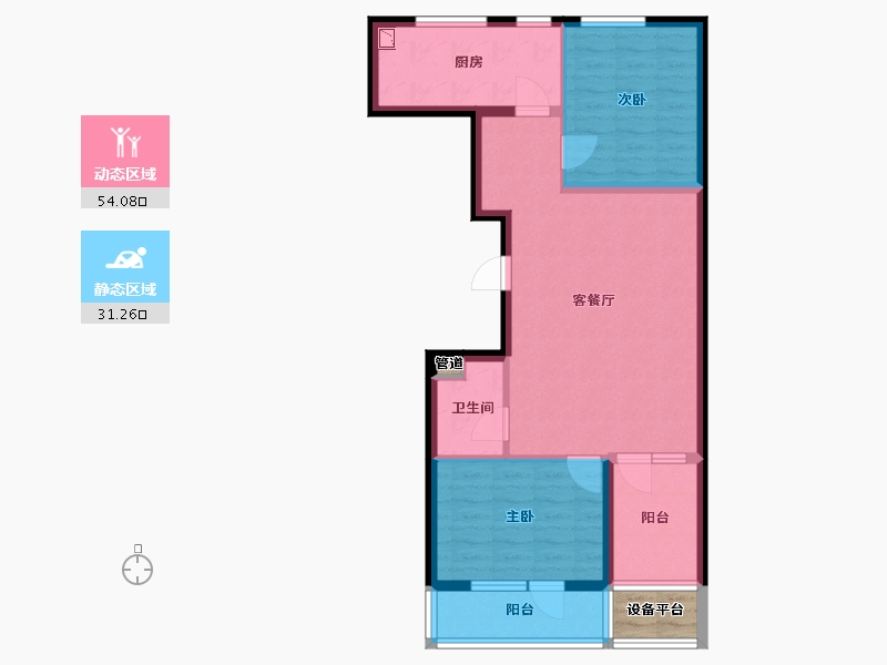 山东省-烟台市-大商烟台城市乐园-78.40-户型库-动静分区